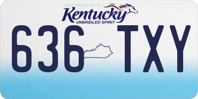 KY license plate 636TXY