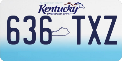 KY license plate 636TXZ