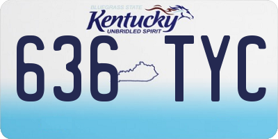 KY license plate 636TYC