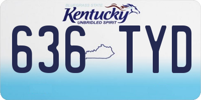 KY license plate 636TYD
