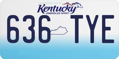 KY license plate 636TYE