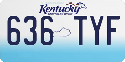 KY license plate 636TYF