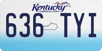 KY license plate 636TYI