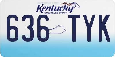 KY license plate 636TYK