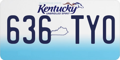 KY license plate 636TYO