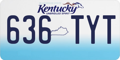 KY license plate 636TYT