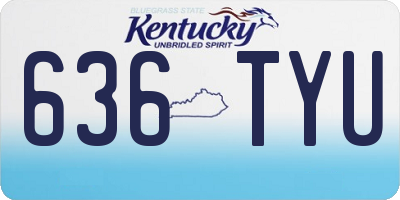 KY license plate 636TYU