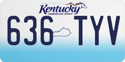 KY license plate 636TYV