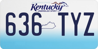 KY license plate 636TYZ