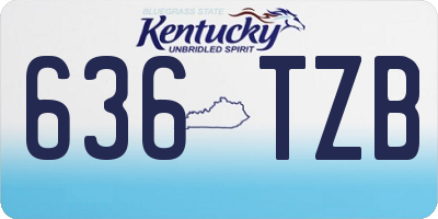 KY license plate 636TZB