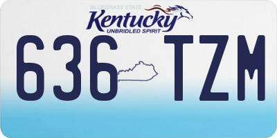 KY license plate 636TZM