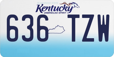 KY license plate 636TZW