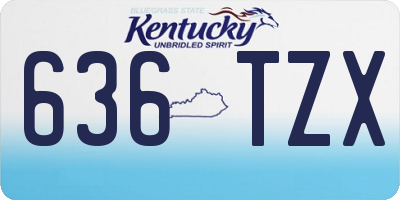 KY license plate 636TZX