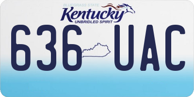 KY license plate 636UAC