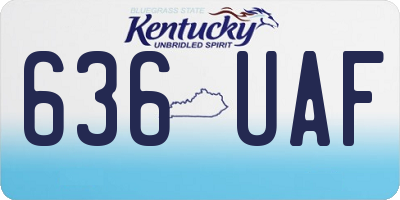 KY license plate 636UAF