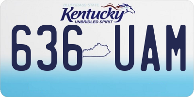 KY license plate 636UAM