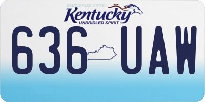 KY license plate 636UAW