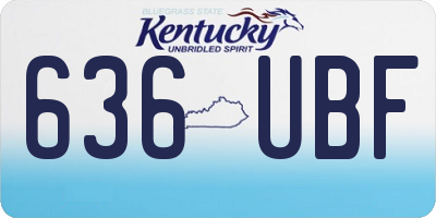 KY license plate 636UBF
