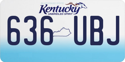 KY license plate 636UBJ