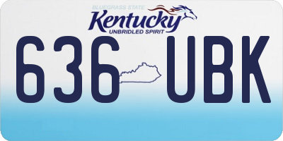 KY license plate 636UBK