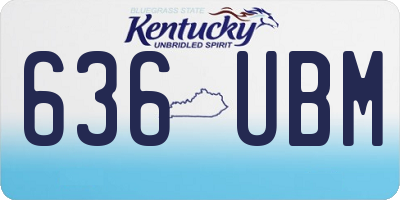 KY license plate 636UBM