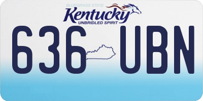 KY license plate 636UBN
