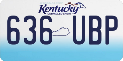 KY license plate 636UBP