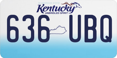 KY license plate 636UBQ