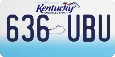 KY license plate 636UBU
