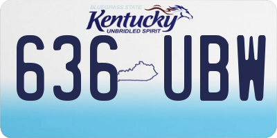 KY license plate 636UBW