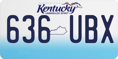 KY license plate 636UBX