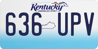 KY license plate 636UPV