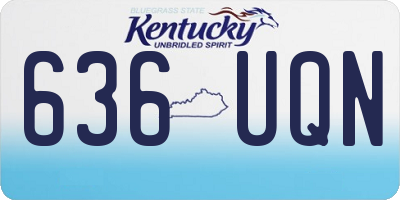 KY license plate 636UQN