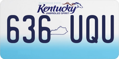 KY license plate 636UQU