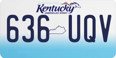 KY license plate 636UQV