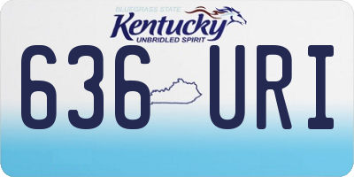 KY license plate 636URI
