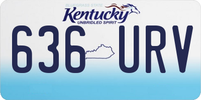 KY license plate 636URV