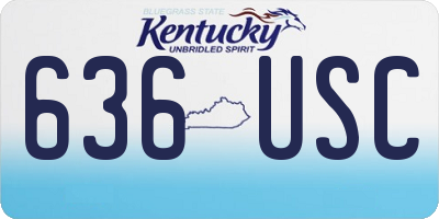 KY license plate 636USC