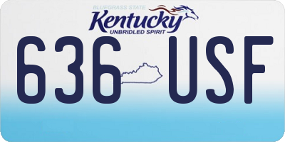 KY license plate 636USF