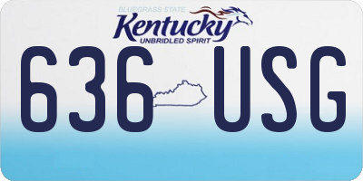 KY license plate 636USG