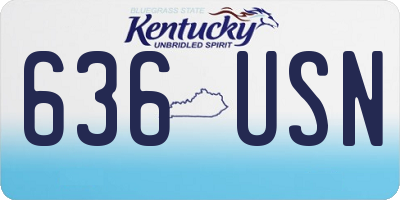 KY license plate 636USN