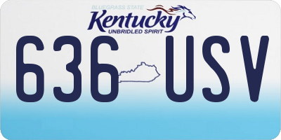 KY license plate 636USV