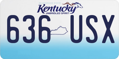 KY license plate 636USX