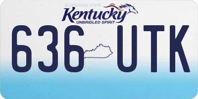 KY license plate 636UTK