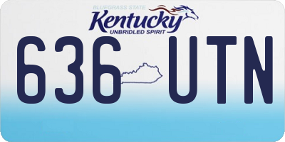 KY license plate 636UTN