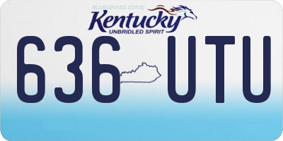 KY license plate 636UTU