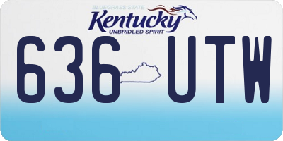 KY license plate 636UTW