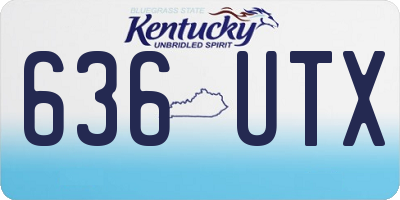 KY license plate 636UTX