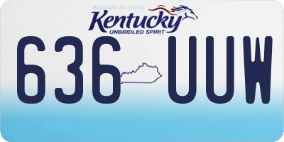 KY license plate 636UUW