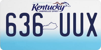 KY license plate 636UUX